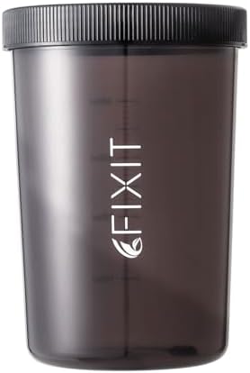 FIXIT フィックスイット シェイカー プロテイン シェイカーボトル シェーカー 400ml 黒 (クリアブラック 目盛り付き ポリプロピレン)