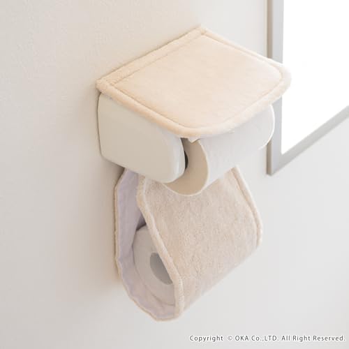 オカ(OKA) コクーン トイレットペーパーホルダーカバー ベージュ (シンプル モダン 無地 洗える トイレ 1連) 画像 2