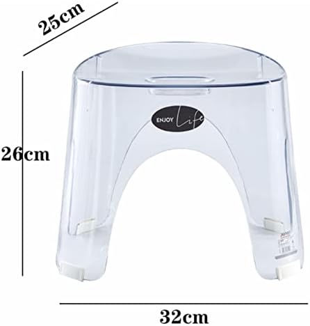 グレーのバスチェア 風呂イス 高さ25cm 耐荷重150kg クリア お風呂用 32×25×26cm 画像 3