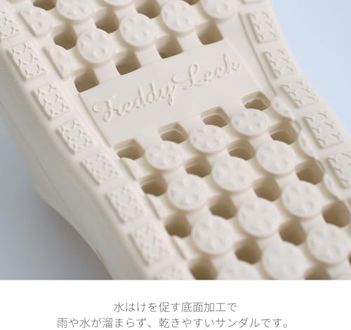 Freddy Leck(フレディレック) バルコニーサンダル 収納バッグ付き 25.5〜27cm ホワイト | ベランダサンダル 穴あき バススリッパ 男女兼用 軽量 乾きやすい シンプル 画像 4