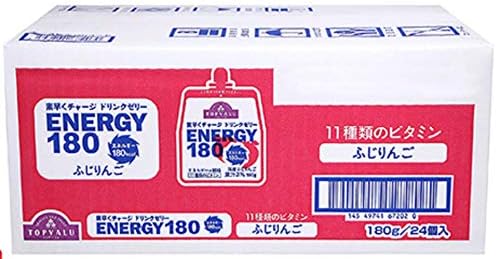 トップバリュー（TOPVALU) 素早くチャージ ドリンクゼリー 国産ふじりんご 180g×24個（1ケース）