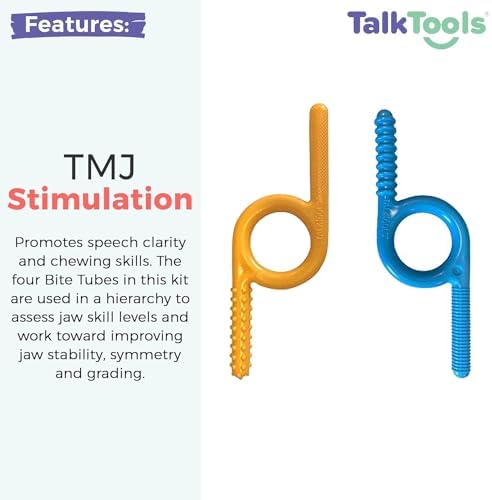 TalkTools Groovy Texture Chewy Combo - オーラルモーター 感覚ツール 子供用 | 自己調整、感覚ウォームアップ | オーラルシーカーに最適 | セラピスト/保護者の監督が必要 - ブルー/オレンジ/マニュアル 2パック 画像 3
