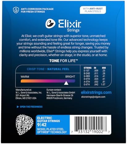 ELIXIR(エリクサー) Elixirエレキギター弦 OPTIWEB Super Light .009-.042 #19002 【国内正規品】 画像 2