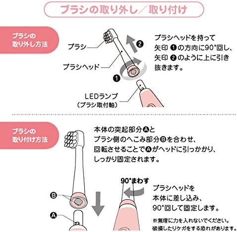 こども用LED付電動歯ブラシ アオラ(AORA) キッズ用取替えブラシ 10本セット(2本入×5) 画像 4